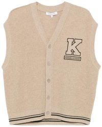 Maison Kitsuné - Logo-Patch Waffle-Knit Cardigan - Lyst