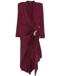 Amen - Crystal-Embellished Draped Midi Dress - Lyst
