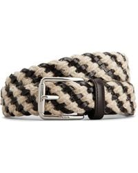 Tod's - Gürtel Aus Leder Und Jute - Lyst