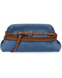 Moschino - Belted Denim Clutch Bag - Lyst