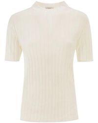 Peserico - Ribbed Short-Sleeve Sweater - Lyst