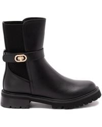 Twinset - Buckle-Strap Leather Boots - Lyst