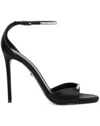 ALEVI - Ninel Xtal Crystal-Embellished Silk Sandals - Lyst