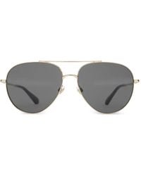 Burberry - Metal Check Pilot Sunglasses - Lyst