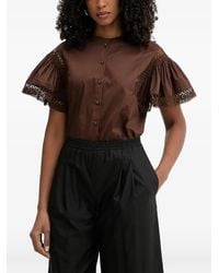 Twinset - Lace-Trim Ruffled-Sleeve Blouse - Lyst