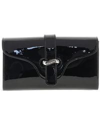 Emporio Armani - Pochette En Cuir Verni À Détail De Chaîne - Lyst
