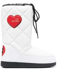 Love Moschino - Quilted Patent Snow Boots - Lyst