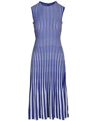 Akris - Striped Sleeveless Midi Dress - Lyst