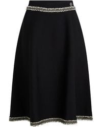 Karl Lagerfeld - Falda de punto con detalle de bouclé - Lyst