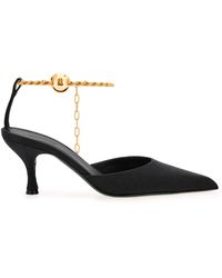 Ferragamo - 70Mm Cable-Link Chain Satin-Finish Pumps - Lyst