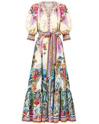 CAMILLA - Bodrum Botanicals Tiered Short Sleeve Dress - Lyst