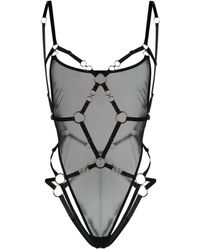 Bordelle - Kleio Sheer Harness Bodysuit - Lyst