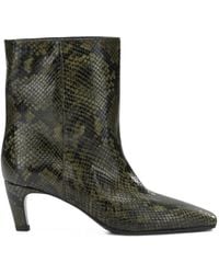 strategia shoes - Snakeskin-Effect Leather Boots - Lyst