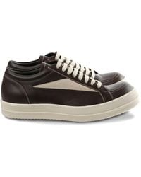 Rick Owens - Leather Panelled Sneakers - Lyst