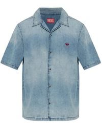 DIESEL - Logo-Embroidered Short-Sleeve Shirt - Lyst