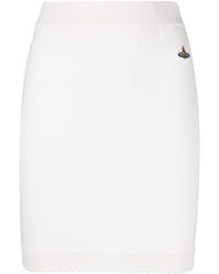 Vivienne Westwood - Orb-embroidery Stretch-waist Knitted-skirt - Lyst