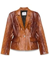 Marine Serre - Moon-Airbrushed Leather Jacket - Lyst
