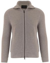 Tagliatore - Ribbed-Knit Zip-Up Sweater - Lyst