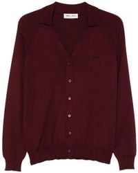 Miu Miu - Logo-Embroidered V-Neck Cardigan - Lyst