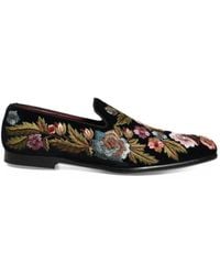 Dolce & Gabbana - Floral-Embroidered Velvet Loafers - Lyst