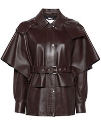 Chloé - Belted Leather Jacket - Lyst