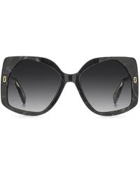 Marc Jacobs - Marble-Effect Geometric-Frame Sunglasses - Lyst