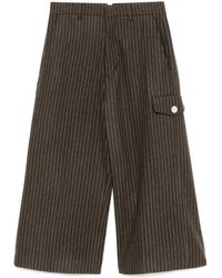Ami Paris - Striped Cropped Trousers - Lyst