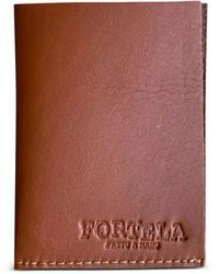 Fortela - Stitched Trim Leather Wallet - Lyst