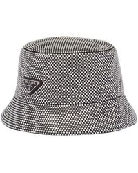 Prada - Cappello bucket con decorazione di cristalli - Lyst