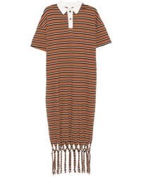 Nanushka - Farid Fringed Striped Midi Dress - Lyst