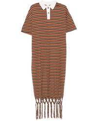 Nanushka - Farid Fringed Striped Midi Dress - Lyst