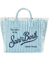 MC2 Saint Barth - Colette Striped Frayed Tote Bag - Lyst