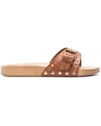 Isabel Marant - 'Jaso' Leather Slides - Lyst