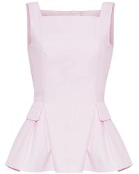 Adam Lippes - Soleil Peplum Blouse - Lyst