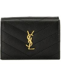 Saint Laurent - Cassandre Matelassé Origami Tiny Wallet Grain De Poudre Embossed Leather - Lyst