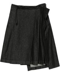 Y-3 - Asymmetric Pleated Midi Skirt - Lyst