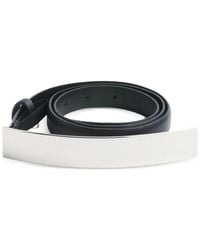 Mugler - Cinturón Con Hebilla Rectangular Plateada - Lyst