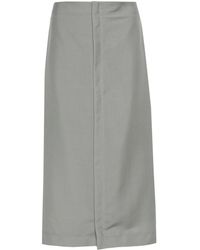 Fendi - Midi-Rok Met Geborduurd Logo - Lyst