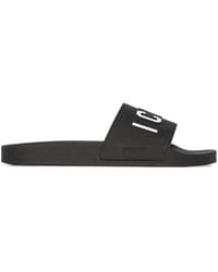DSquared² - Ciabatte Piatte Con Logo Stampato - Lyst