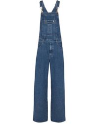 Balmain - T-Bar-Fastening Denim Jumpsuit - Lyst
