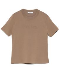 Max Mara - Embossed Logo T-Shirt - Lyst