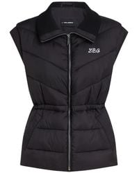KARL LAGERFELD - Drawstring-Waist Quilted Gilet - Lyst