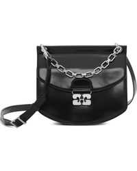 Ganni - Borsa A Tracolla Con Placca Logo - Lyst
