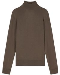 Giorgio Armani - Logo-Embroidered High-Neck Sweater - Lyst