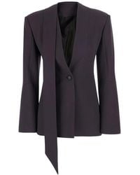 The Attico - Scarf-Detail Single-Breasted Blazer - Lyst