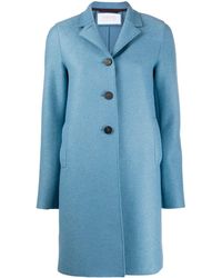 Harris Wharf London Manteau droit classique - Bleu