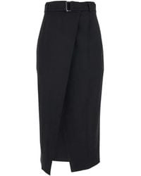 Tela - Belted Wrap Midi Skirt - Lyst