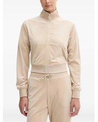 Guess - Rhinestone-Detail Zip-Up Sweatshirt - Lyst