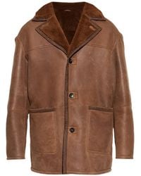 Etro - Shearling-Lined Paisley-Trim Coat - Lyst