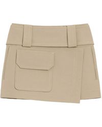 Ami Paris - Cotton Wrap Mini Skirt - Lyst
